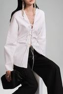 White Hourglass Longsleeve Top for women, from Lecia, The Viet Concept 