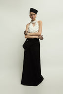 JENNY K TRAN • Rennes Dress Hand Lace Asymmetric Crepe Gown - The Viet Concept