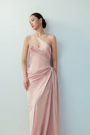 BYDI • Lyra Rose Shadow Silk Bodycon Evening Gown
