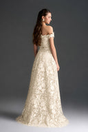 IHF STUDIO • Roselle Floral Lace Off-Shoulder A-Line Gown