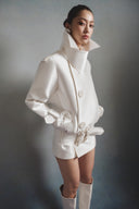 Neige Lumière Satin Mini Dress for women, from HA THANH VIET, The Viet Concept 