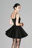 Black Eliana U-Neck Flared Mini Dress for women, from HUONG, The Viet Concept 