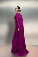 Asma Crystal Embellished Crepe Dress With Najla Cape for women, from 21SIX, The Viet Concept