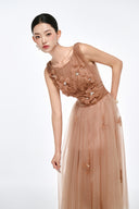 Rona Floral Off-Shoulder Mesh Midi Dress for women, from JOSEPHINE, The Viet Concept 