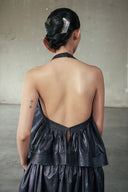 Lang Halter Draped Silk Top for women, from DAS LA VIE, The Viet Concept 