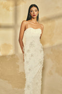 Spaghetti Bloom 3D Floral Brocade Midi Cocktail Dress for women, from L'SCARLETT, The Viet Concept