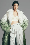 Jayla Straight V-Neck Faux Fur Calf Length Trench Coat for women, from Maison Des Copains, The Viet Concept 