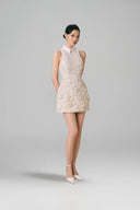 Feuille Garden Embellished Tweed Mini Dress for women, from VONTIER DE MONTIER, The Viet Concept