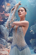 Muriel Crystal Glitter Tulle Gown & Corisande Crystal Gloves for women, from 21SIX, The Viet Concept