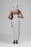 White Floral Pencil Maxi Dress for women, from Keira Tong, the Viet Concept 