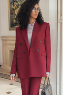 Red Double-Breasted Wool-Blend Twill Blazer for women, from HOBB, The Viet Concept 