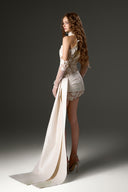 Ivory Jardin Pearl-Embellished Lace Halter Mini Dress for women, from IHF STUDIO, The Viet Concept