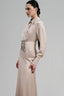 Woolden A-line Collared Neck Silk Satin Floor Length Dress for women, from Ha Thanh Viet, The Viet Concept 
