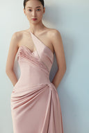 BYDI • Lyra Rose Shadow Silk Bodycon Evening Gown