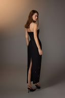 Studded Contrast Twill Maxi Dress for women, from KEIRA TONG, The Viet Concept
