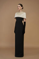 IHF ATELIER • Black Crystal Round Neck Column Gown