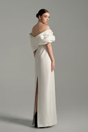 Celestia Draped Shoulder Taffeta Column Evening Gown for women, from IHF STUDIO, The Viet Concept 