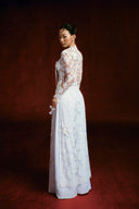 Bach Sa Orchid Embroidered Silk Ao Dai Dress for women, from KEIRA TONG, The Viet Concept