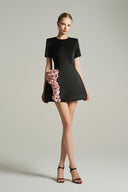 Crystal Embellished Structured Silk Taffeta Mini Dress with Rose Appliqués for women, from IHF STUDIO, The Viet Concept 