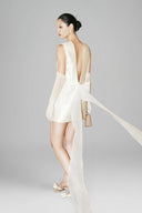 HUONG • Eisley Bow-Back Shift Mini Dress