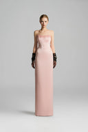 Celestia Pink Crystal Corset Silk Taffeta Maxi Dress for women, from IHF STUDIO, The Viet Concept 