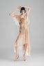 Beige Asymmetrical Wrap Top for women, from Must, Have, The Viet Concept 