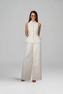 Kodemari 3D Floral Sequin Peplum Waistcoat for women, from KEIRA TONG, The Viet Concept 