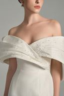 Celestia Draped Shoulder Taffeta Column Evening Gown for women, from IHF STUDIO, The Viet Concept 