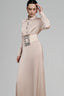 Woolden A-line Collared Neck Silk Satin Floor Length Dress for women, from Ha Thanh Viet, The Viet Concept 