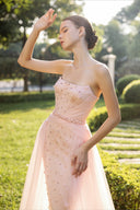 Valérie Pearl Silk Cat-Ear Bustier Couture Gown with Tulle Wings for women, from 21SIX, The Viet Concept