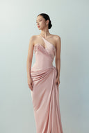 BYDI • Lyra Rose Shadow Silk Bodycon Evening Gown
