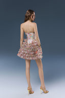 Senna Beige Chiffon Mini Occasion Dress for women, from JOSEPHINE, The Viet Concept