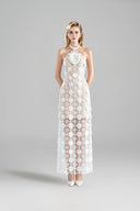 ROSEE DE MATIN • I-Line White Flower Lace Dress
