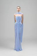 Marivelle Sheath Scarf Neck Chiffon Floor Length Dress for women, from Maison Des Copains, The Viet Concept 