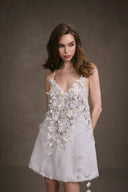 KEIRA TONG • Floral Vine Embroidered Lace Gown