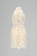 Floral Garden Lace Halter Cut-Out Mini Dress for women, from IHF STUDIO, The Viet Concept 
