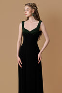 Black Crepe de Chine Queen Ann A-Line Crystal Strap Gown for women, from IHF ATELIER, The Viet Concept 