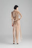 Beige Asymmetrical Wrap Top for women, from Must, Have, The Viet Concept 