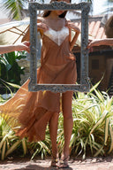Yuli Étoile Draped Silk Dress for women, from HUELLEY ROSE, The Viet Concept