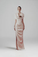 Margée Atelier • Celina Floral Appliqué Taffeta Silk Evening Gown