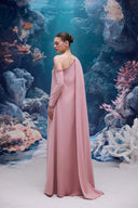 Celestine Crystal Cape Crepe Gown for women, from 21SIX, The Viet Concept