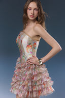 Senna Beige Chiffon Mini Occasion Dress for women, from JOSEPHINE, The Viet Concept