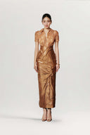 Aurelia Crystal Cape Crepe Gown for women, from DO LONG, The Viet Concept 