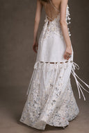 KEIRA TONG • Floral Vine Embroidered Lace Gown