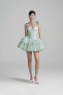 LINH PHUNG • Chlorys 3D Floral Corset Taffeta Mini Dress