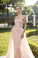 Valérie Pearl Silk Cat-Ear Bustier Couture Gown with Tulle Wings for women, from 21SIX, The Viet Concept