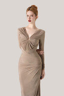 CALISTA • Glory V-Line Neck Tight Dress