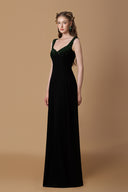 Black Crepe de Chine Queen Ann A-Line Crystal Strap Gown for women, from IHF ATELIER, The Viet Concept 