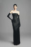 Josie Strapless Back Slit Satin Floor Length Dress for women, from Maison Des Copains, The Viet Concept