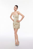LUCILLA • Kaelis Lace Ruched Tulle Mini Cocktail Dress